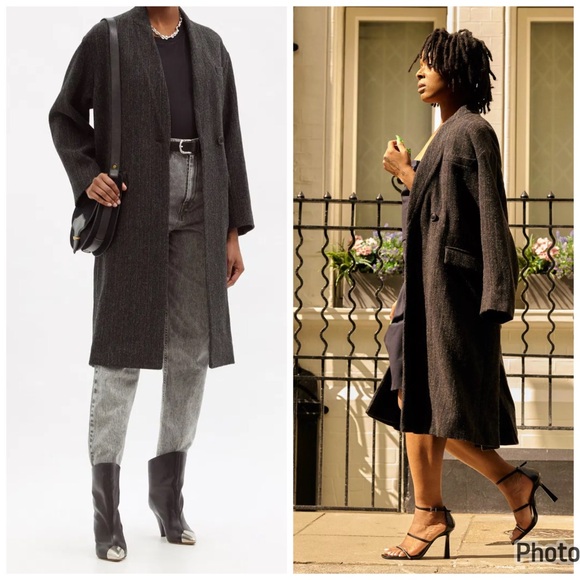 Isabel Marant Henlo‎ Wool Herringbone Coat Sz FR 40  US 8 - Picture 1 of 8